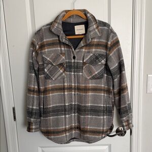 Thread & Supply Kids Plaid Jacket - Gray, Brown, and Tan